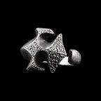 Cross Flower Ring Symbolic Elegance in 925 Silver