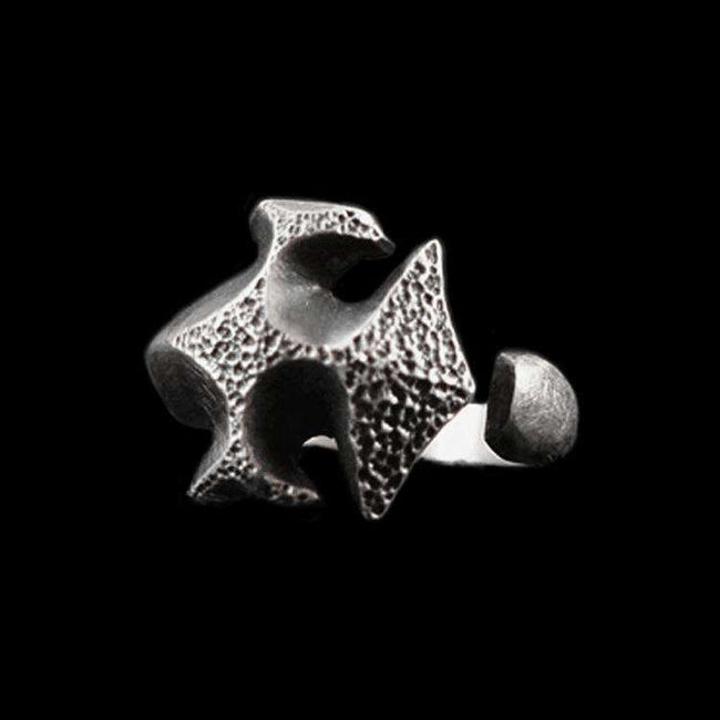 Cross Flower Ring Symbolic Elegance in 925 Silver Hover Image