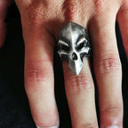 Death Skull Ring - Heavy 925 Silver Hand Carved Gothic Collector's Jewelry
