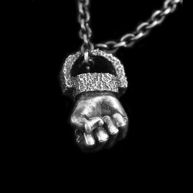 Fist of strength 925 silver necklace Pendant SSP68 Main Image