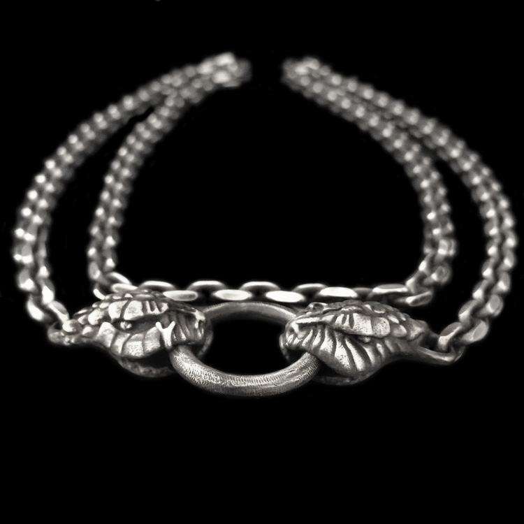 Elevate Your Style with a Double Head Silver Snake Necklace