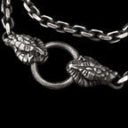 Elevate Your Style with a Double Head Silver Snake Necklace