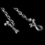 Unique Charm of the Bone Stick Button Mens Silver Necklace