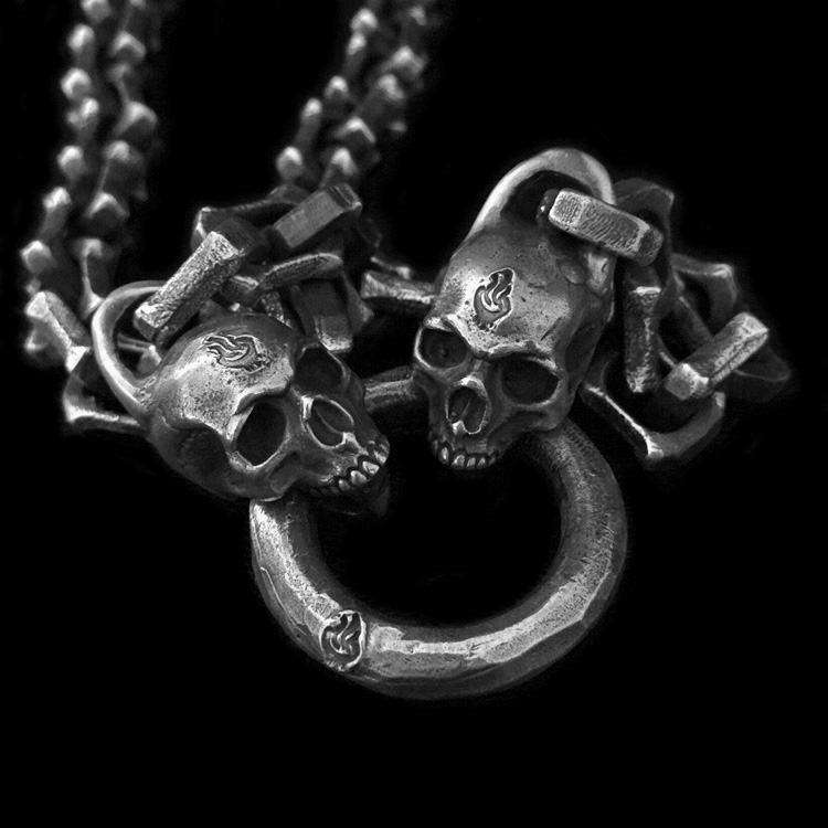 Double Skull Necklace Unleashing Your Inner Edge with an Iconic Symbol