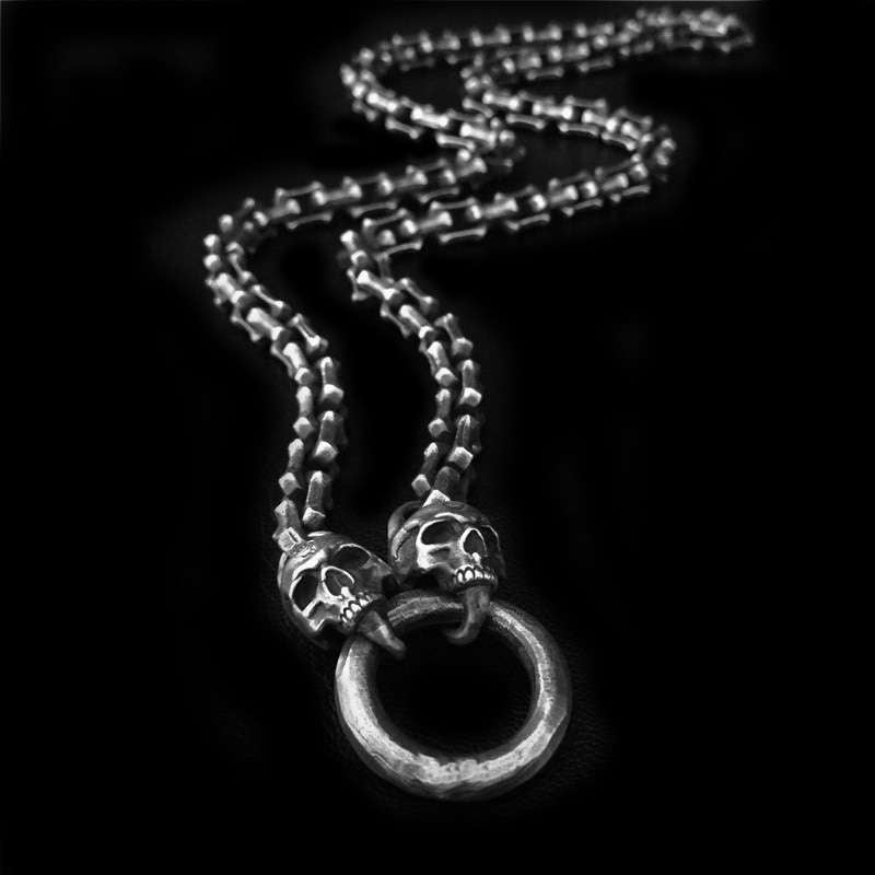 Double Skull Necklace Unleashing Your Inner Edge with an Iconic Symbol