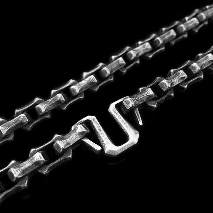 Edges Corners mens silver necklace Unlock your manhood SSN25