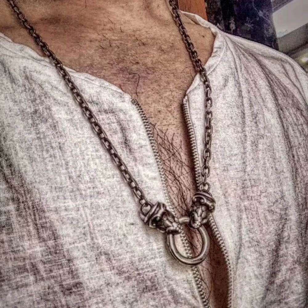 Elevate Your Style with the Two Headed Snake Bite Ring Silver snake chain necklace