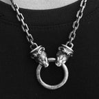 Elevate Your Style with the Two Headed Snake Bite Ring Silver snake chain necklace