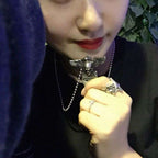 Wings of faith 925 silver Winged skull pendant SSP71