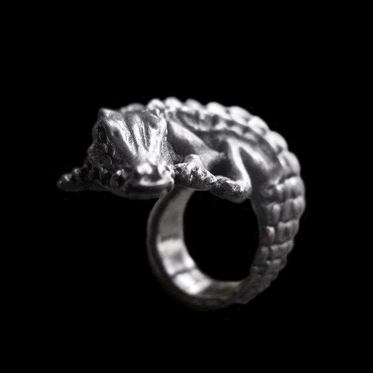 Handmade 925 Silver crocodile ring SSJ116
