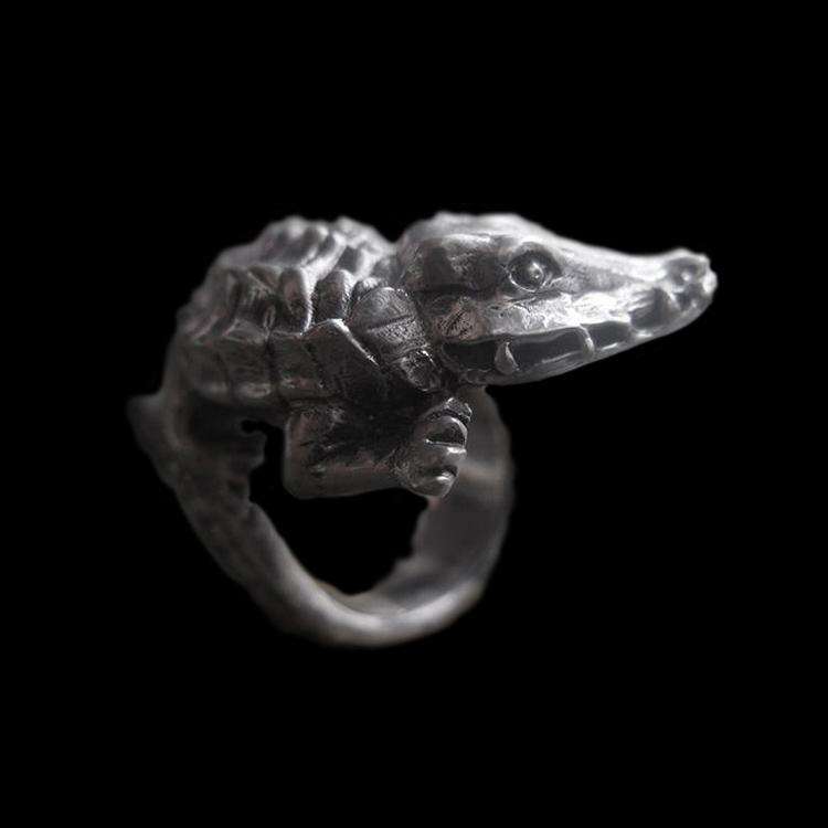 Handmade 925 Silver crocodile ring SSJ116