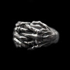 Silent handshake Live out the self 925 men silver wedding rings.