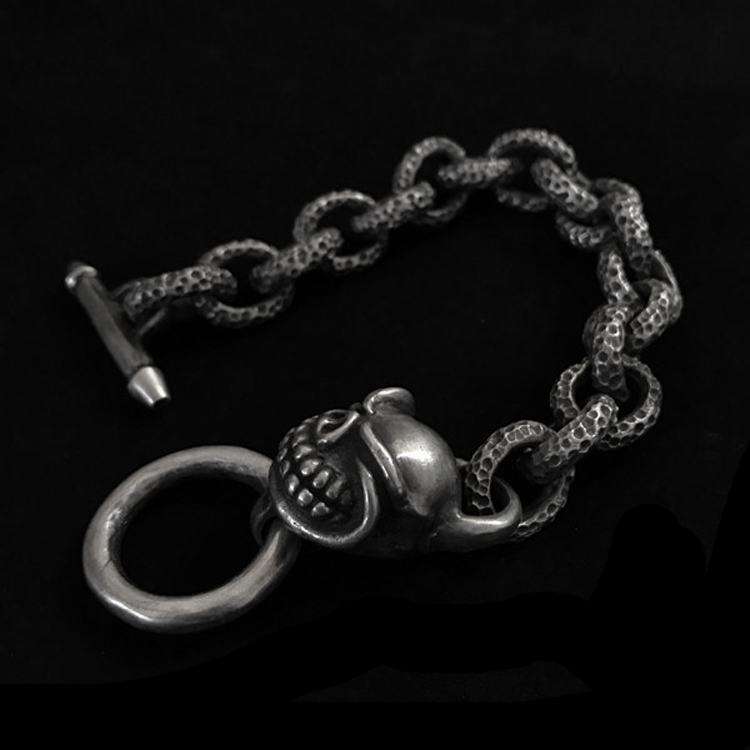 Meteor crater skull Bracelet 925 silver Bracelet SSB48