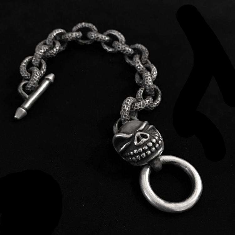 Meteor crater skull Bracelet 925 silver Bracelet SSB48