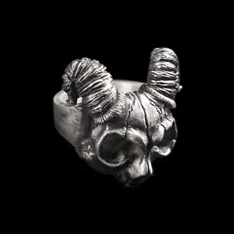 God ring | Pan god skull ring 925 silver Greek mythology Pan rings