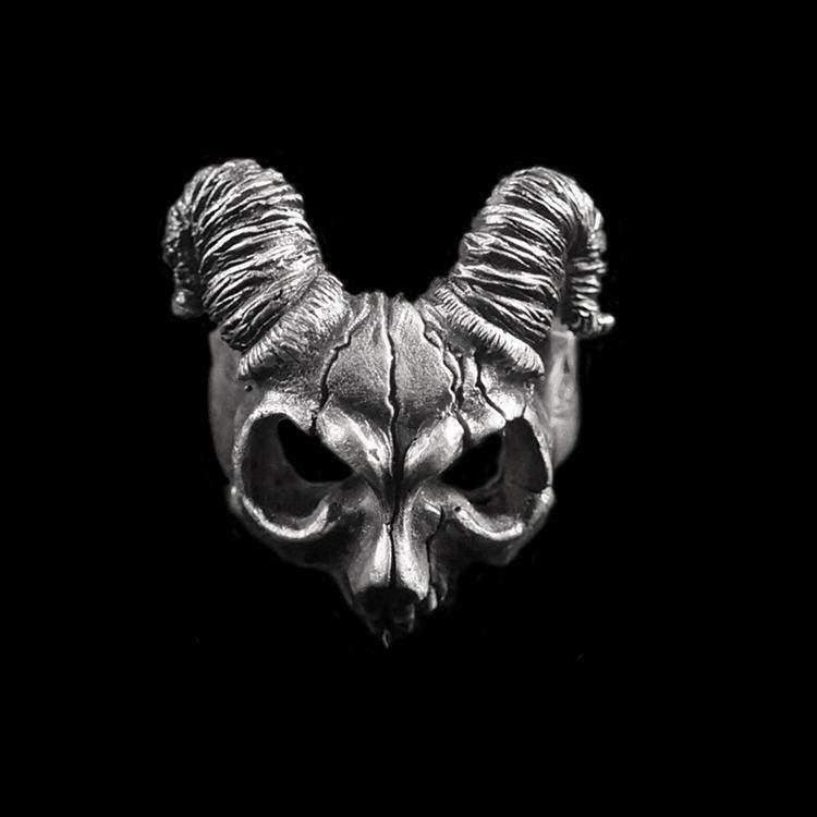 God ring | Pan god skull ring 925 silver Greek mythology Pan rings