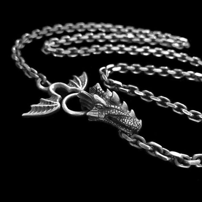 Sterling Silver Hasp Pterosaur Necklace  Hover Image