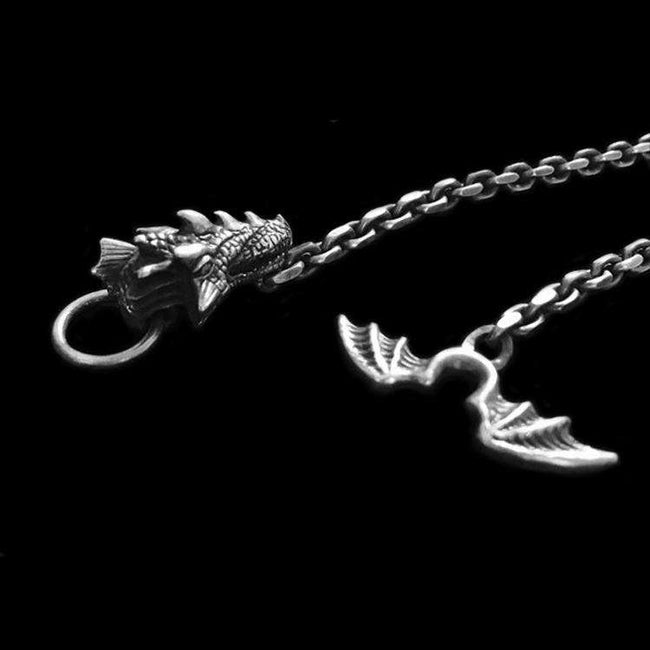 Sterling Silver Hasp Pterosaur Necklace Main Image