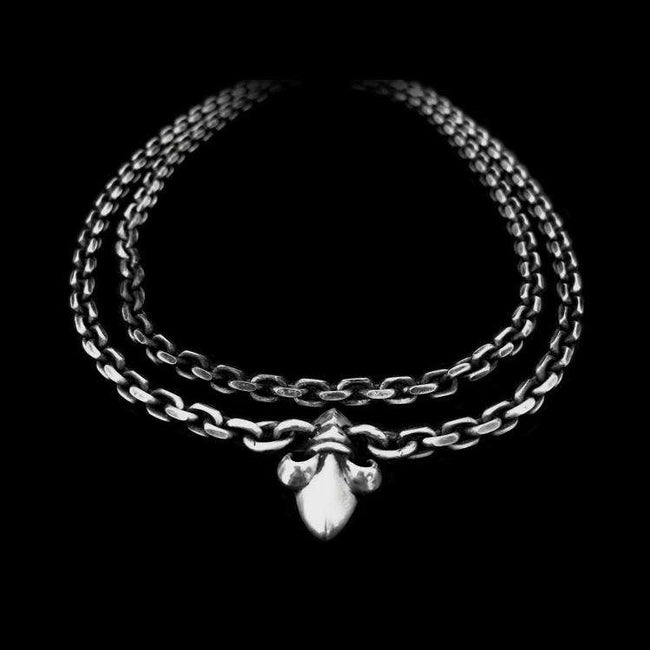 Mens Necklace & Silver Flower of Victory Necklace SSN28 Main Image