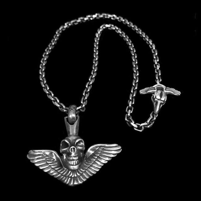 Devil angel 925 silver skull Pendant SSP79 Hover Image