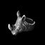 Rhino ring | Rhino Original design handmade 925 silver rings SSJ133