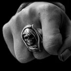 Der Totmacher Skull Ring - Heavy 925 Silver Germanic Gothic Collector's Piece