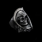 Der Totmacher Skull Ring - Heavy 925 Silver Germanic Gothic Collector's Piece