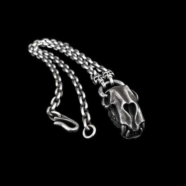 Saber-toothed tiger Silver Pendant Necklace SSN29 Hover Image