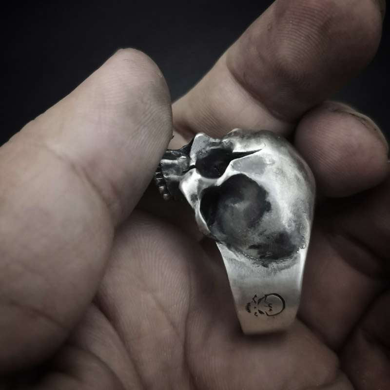No jaw Scar Skull Rings Male  Bold Expression of Style and Individuality