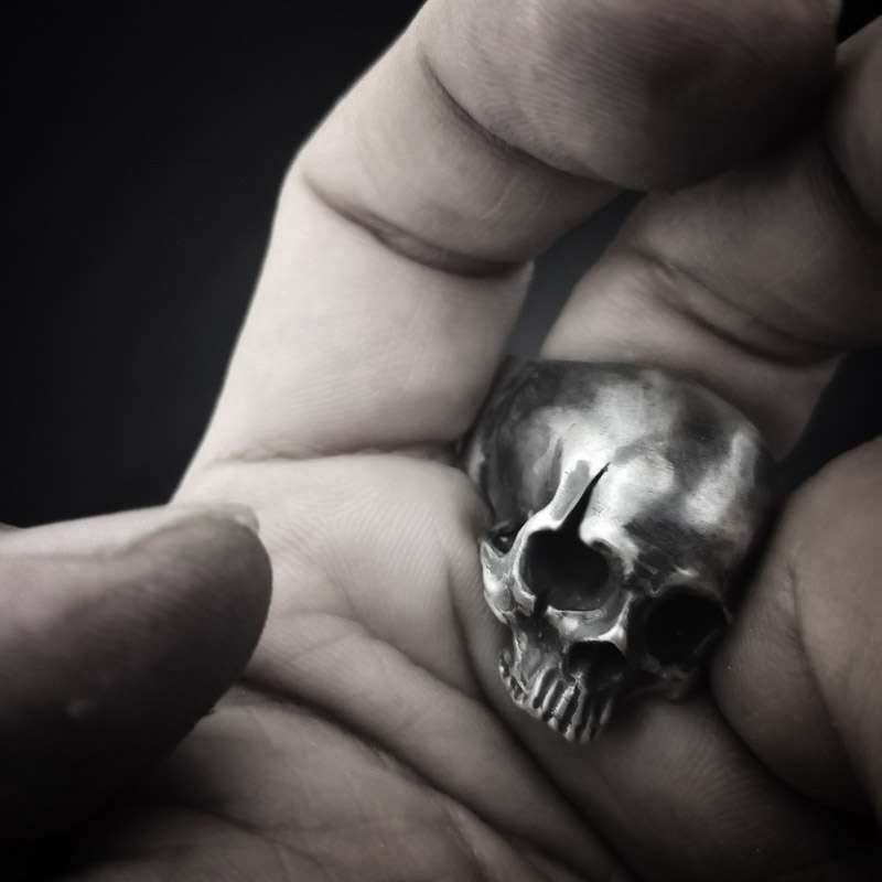 No jaw Scar Skull Rings Male  Bold Expression of Style and Individuality