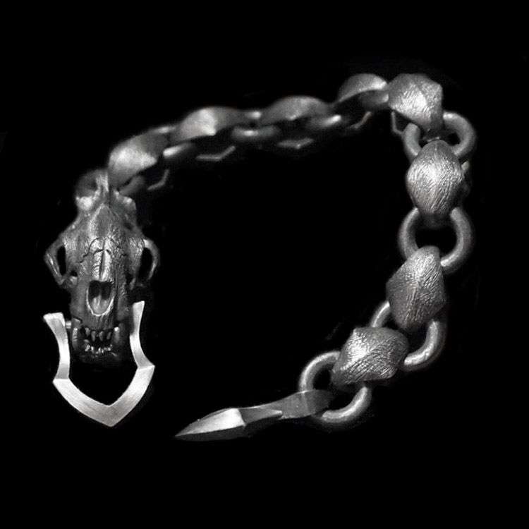 Sabre Wulf skull Bracelet 925 silver Bracelets SSB53
