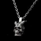 Horn Skull Solid Pendant Heavy locomotive 925 silver pendants SSP93