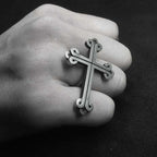 Cross Ring 925 silver mens pinky rings 