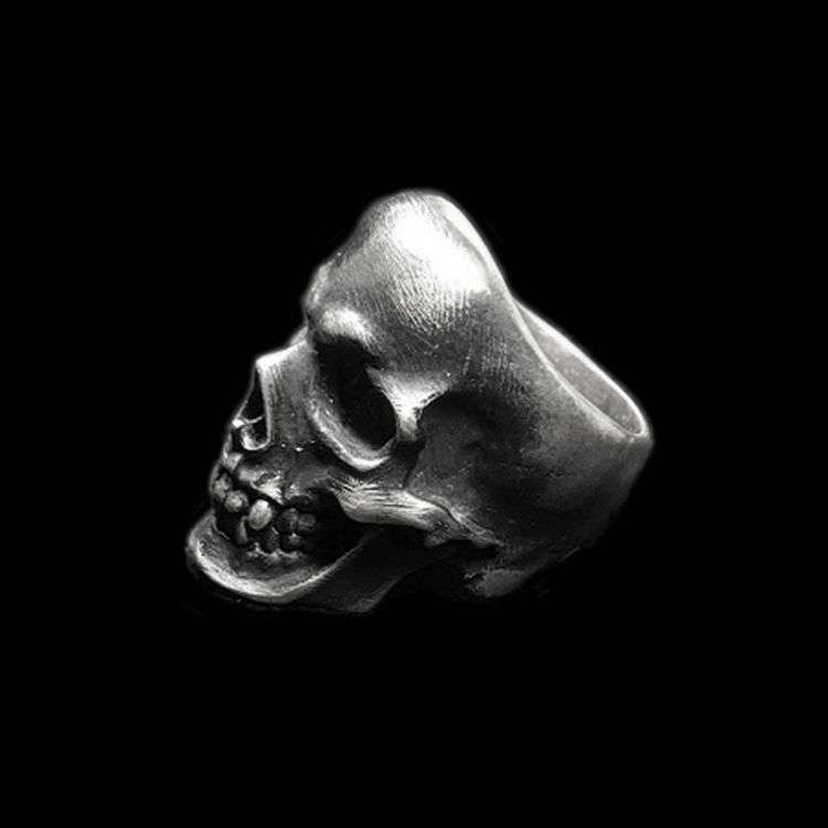 Dark Empire Skull Ring - Heavy 925 Sterling Silver Hand Carved Gothic Gift