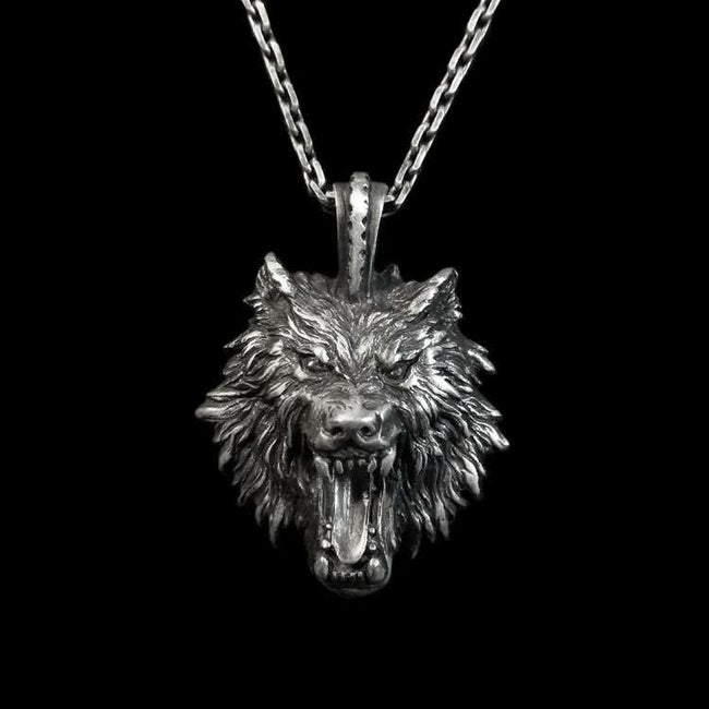 Wolf pendant Successful people must be wolfish  925 silver wolf necklace  Hover Image