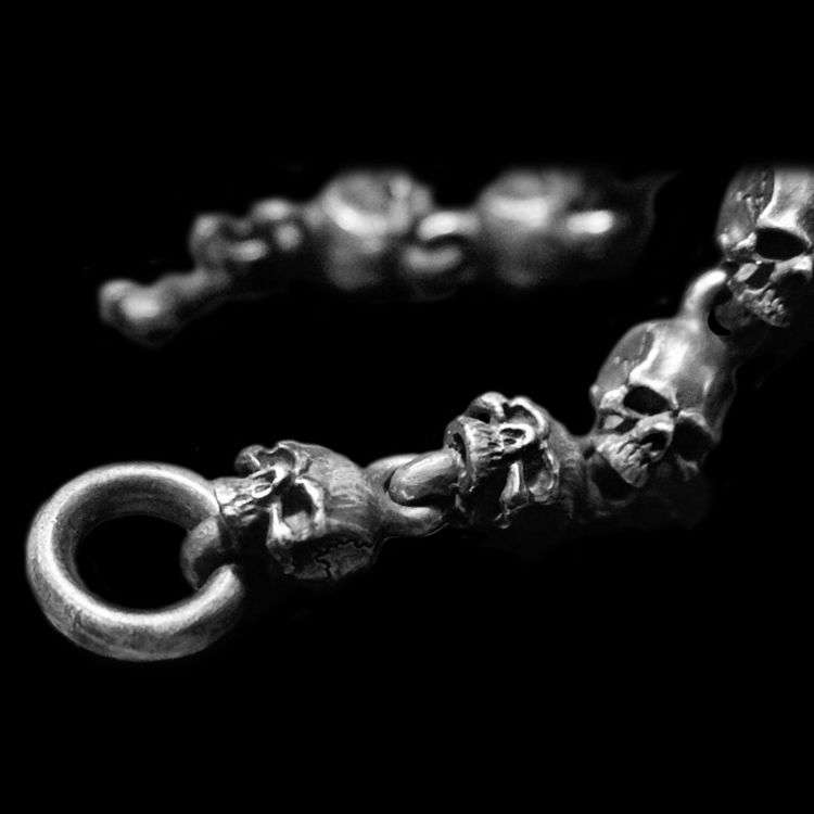 Sterling Silver Skull Bracelet Timeless Symbol of Edgy Elegance