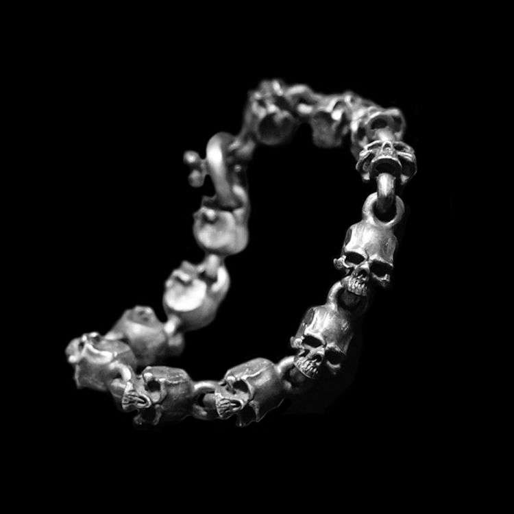 Sterling Silver Skull Bracelet Timeless Symbol of Edgy Elegance