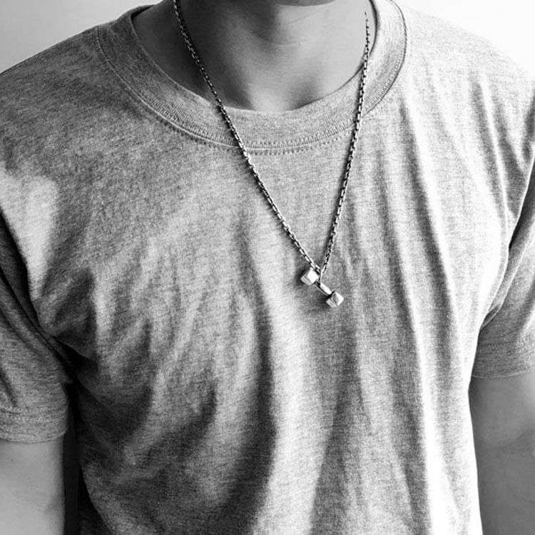 Gym dumbbell pendant 925 silver dumbbell pendants SSP100