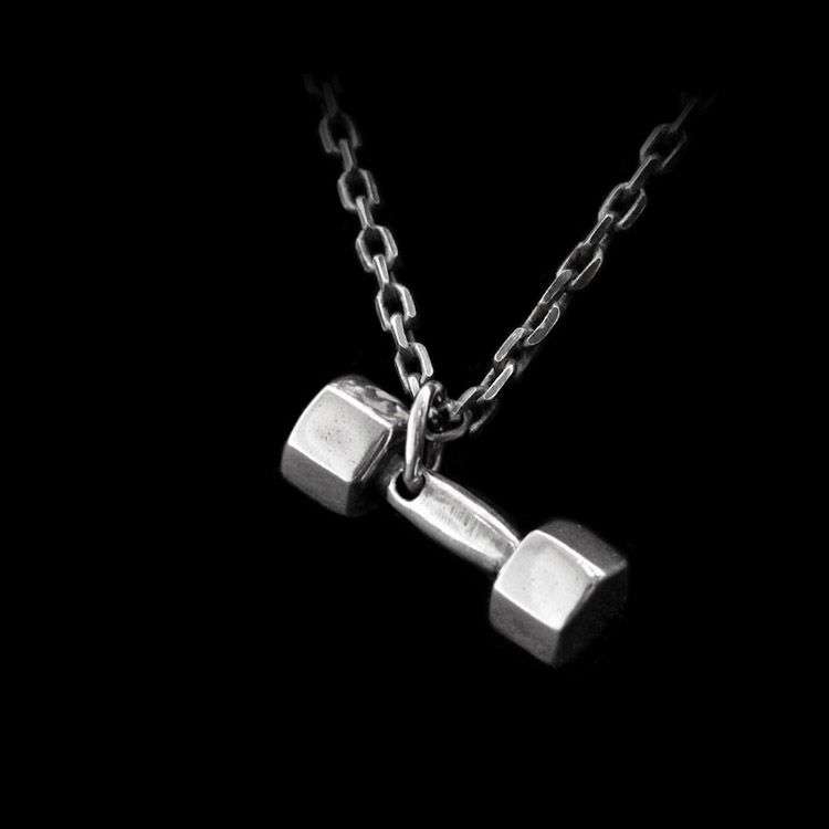 Gym dumbbell pendant 925 silver dumbbell pendants SSP100