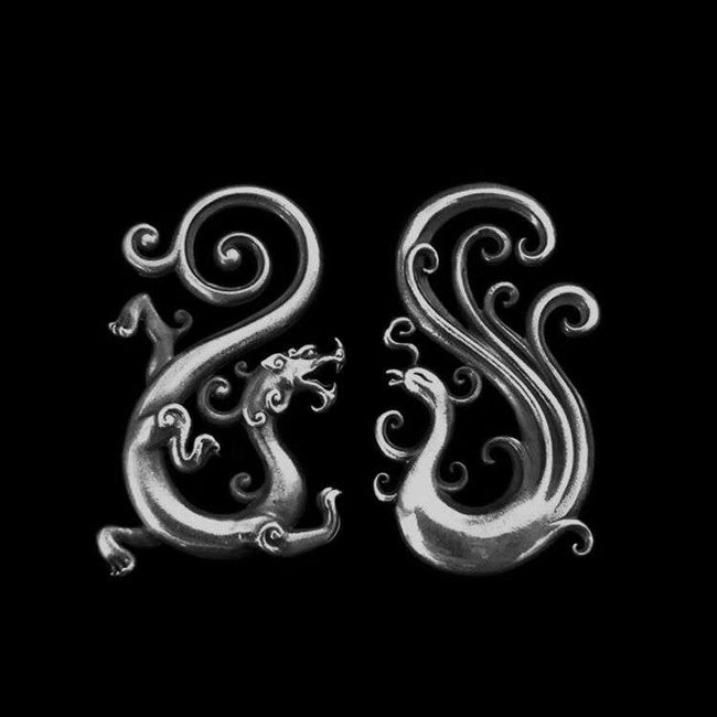 Dragon and Phoenixes Lovers pendant 925 silver Lovers pendants SSP105 Main Image