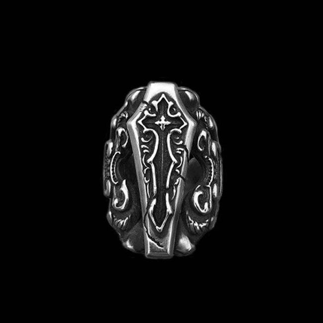 Vampire coffin ring 925 silver Win promotion and get rich rings SSJ148 Hover Image