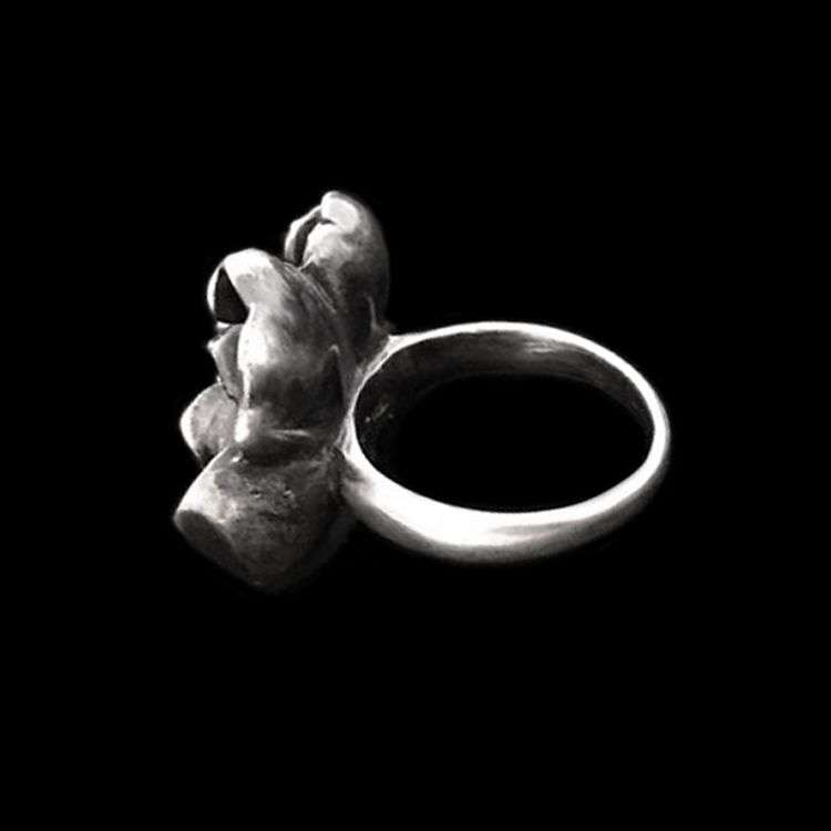 Rose Flower Ring - Heavy 925 Silver Blooming Gothic Collector's Artifact