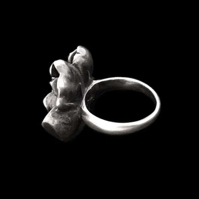 Rose Flower Ring - Heavy 925 Silver Blooming Gothic Collector's Artifact Main Image