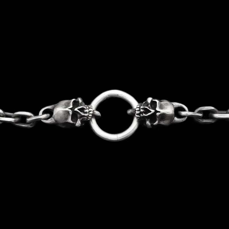 Double Skull Necklace 925 Silver Skull Necklace