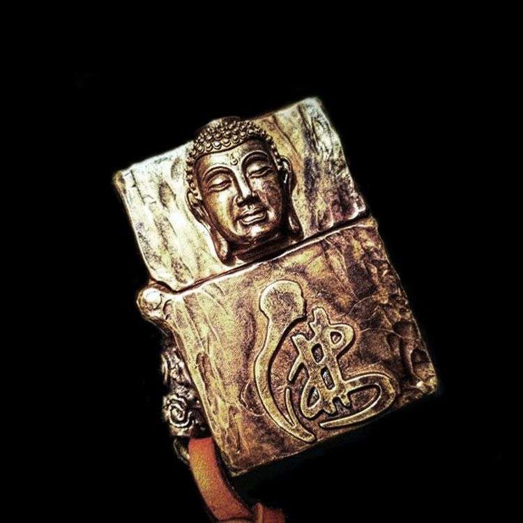 Monkey King Brass Zippo Case - Hand Carved Lighter Cover