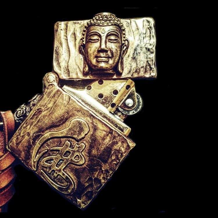 Monkey King Brass Zippo Case - Hand Carved Lighter Cover