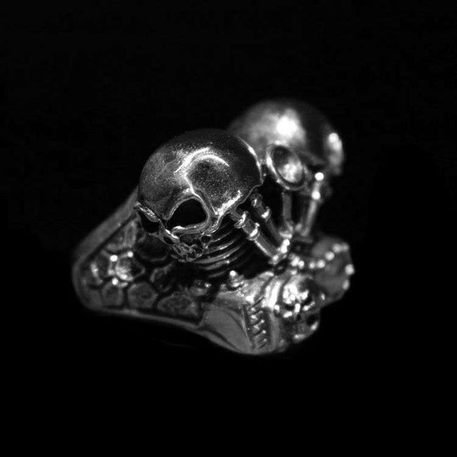 Skull Motorcycle Rings Sterling silver Soul Harley Davidson locomotive rings Main Image