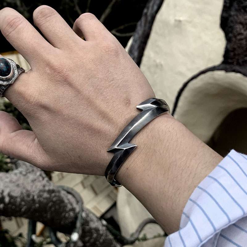 Lightning Bracelet 950 Sterling Silver symbol of strength Bracelets