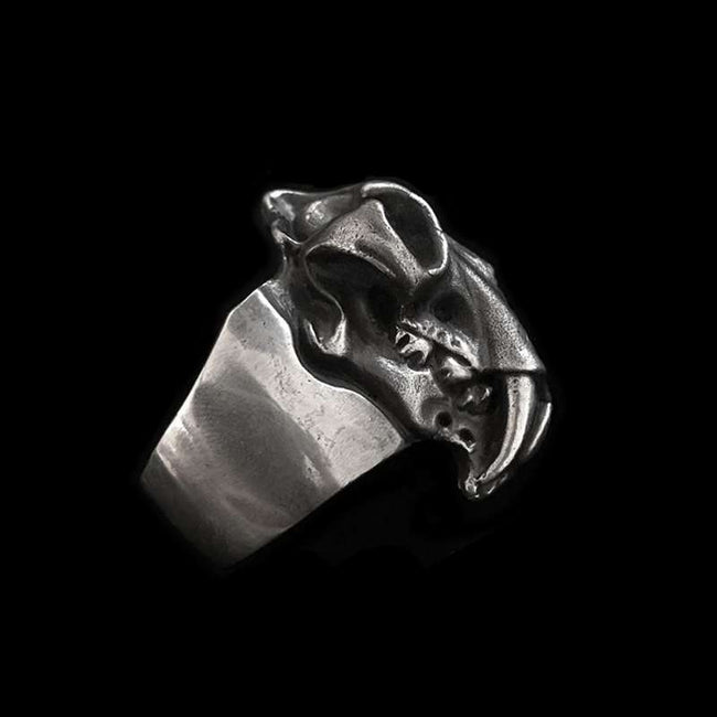Prehistoric beasts Sabertooth tiger Ring 925 Sterling silver Smilodon rings SSJ170 Main Image