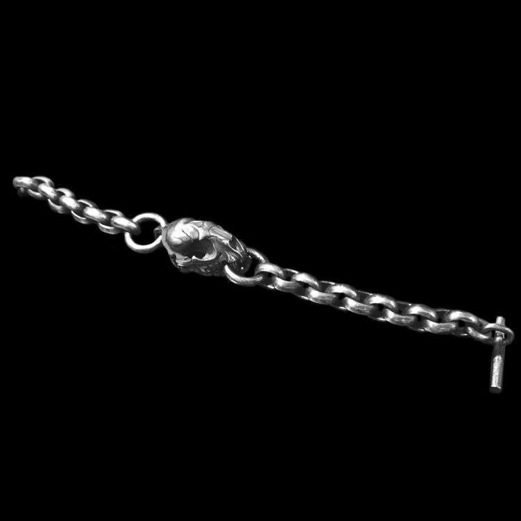 Saber-toothed tiger bracelet 925 Sterling Silver Sabertooth tiger skull bracelets SSB67